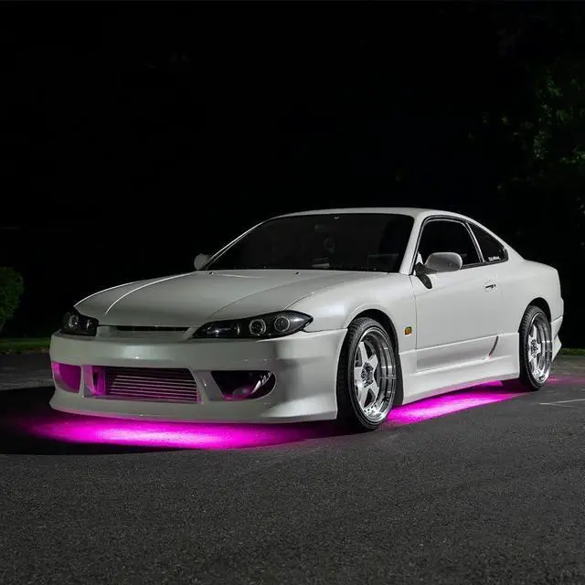 Alt view image 3 of 7 - LEDGlow 4pc Pink Flexible Car Slimline LED Underbody Underglow Accent Neon Lighting Kit - 4 Unique Patterns - Water Resistant, Low Profile Tubes - Includes Control Box & Remote