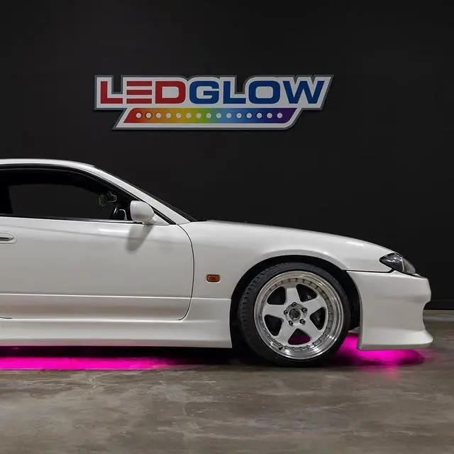 Alt view image 4 of 7 - LEDGlow 4pc Pink Flexible Car Slimline LED Underbody Underglow Accent Neon Lighting Kit - 4 Unique Patterns - Water Resistant, Low Profile Tubes - Includes Control Box & Remote