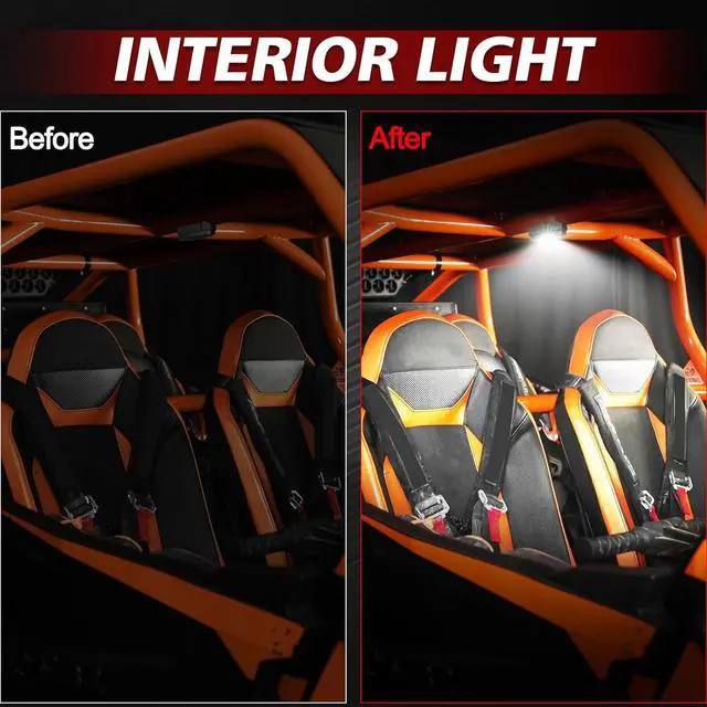 Alt view image 7 of 7 - V-Pro LED UTV Dome Light RGBW, 12V Car Interior Light W/Switch Roll Bar Cage Mount Led Truck Bed Lights for UTV Polaris RZR Ranger Can-Am Kawasaki Pioneer Talon ATV Car SXS Truck