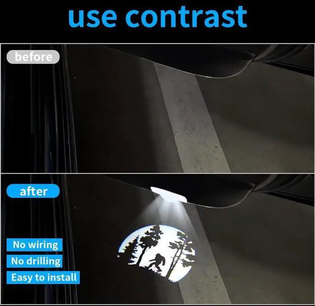 Alt view image 4 of 6 - High Definition Car Door Logo Lights Car Projection LED Projector Door Shadow Light Puddle Lights for Ascent Forester Outback Accessories (Flag Bigfoot, Forester/Outback/Ascent)