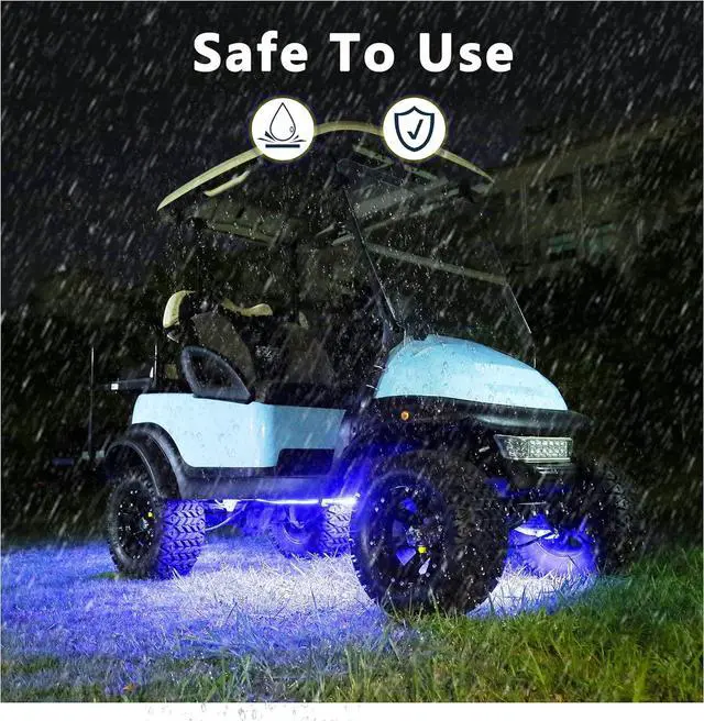 Alt view image 4 of 7 - 10L0L Golf Cart Underglow LED Light Strip Kit, 22 Modes Glow Neon Underbody Lighting with Wireless Remote Control, Sound Active, Water Resistant Flexible Tubes 4 Pack