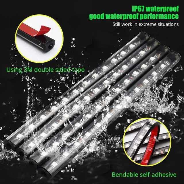 Alt view image 5 of 7 - Atmosphere LED Car Lights,4pcs 48 LEDs RGB Bluetooth APP Control Car Interior LED Strip Music Lighting Kits for DIY Indoor Party.Car Cigarettet,DC 12V.