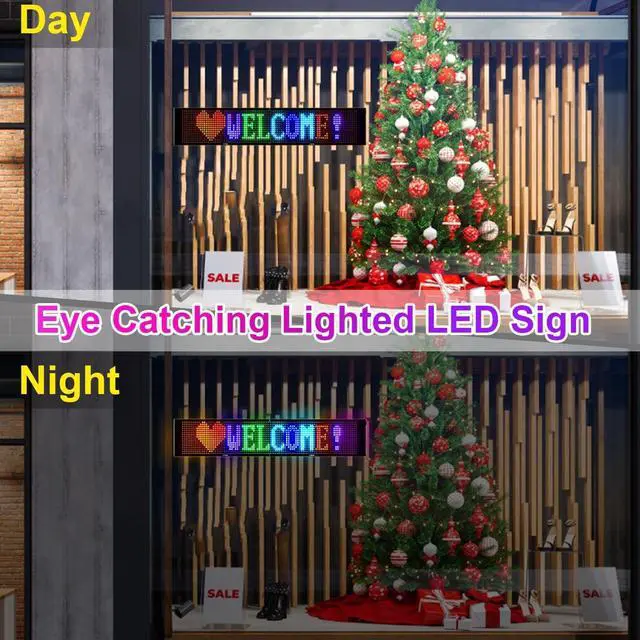 Alt view image 6 of 7 - LED Sign for Car with Bluetooth APP Control, Custom Programmable LED Sign for Taxi Driver,Business, Holidays - Scrolling Display, 7x3 Inch Flexible Matrix Panel
