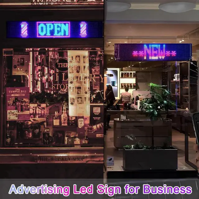 Alt view image 4 of 7 - LED Sign for Car with Bluetooth APP Control, Custom Programmable LED Sign for Taxi Driver,Business, Holidays - Scrolling Display, 7x3 Inch Flexible Matrix Panel