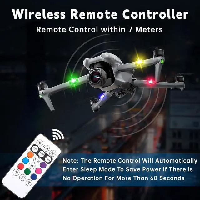 Alt view image 3 of 7 - 8PCS Wireless LED Strobe Lights with Remote Control,8 Colors Waterproof Anti-Collision USB Charing Led Warning Light, High Brightness Wireless LED Lights for Car Drone Truck Motorcycle Aircraft Bike