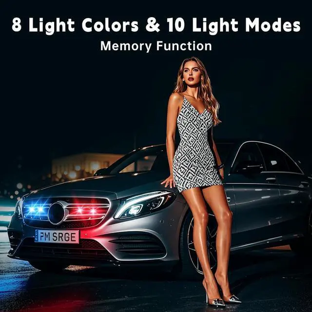 Alt view image 2 of 7 - 8PCS Wireless LED Strobe Lights with Remote Control,8 Colors Waterproof Anti-Collision USB Charing Led Warning Light, High Brightness Wireless LED Lights for Car Drone Truck Motorcycle Aircraft Bike