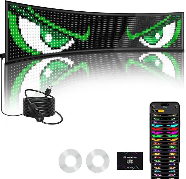 Main image of Vanesa 52.36 * 7.56 Inch Devil Eyes Light for Windshield, Led Eyes for Truck and Car Windshield, Flexible Led Demon Eyes, Animated Eyes Led Lights for Semi Truck