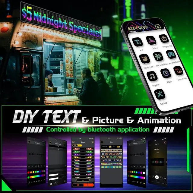 Alt view image 4 of 7 - Vanesa 52.36 * 7.56 Inch Devil Eyes Light for Windshield, Led Eyes for Truck and Car Windshield, Flexible Led Demon Eyes, Animated Eyes Led Lights for Semi Truck