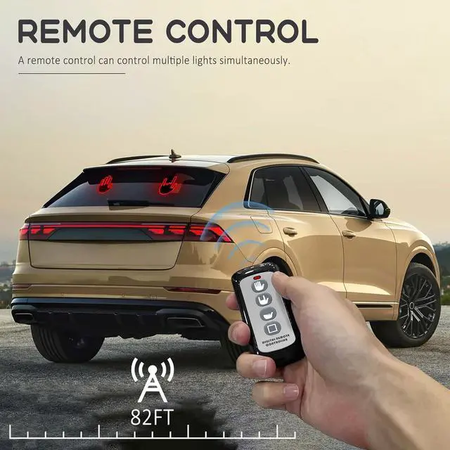 Alt view image 3 of 7 - ISUNMEA 2025 New Car Decorative Lights, Rechargeable Led Gesture Lights for SUVs, Trucks, Car Finger Light with Remote, Funny Led Window Sign Light for Car Accessories (Red)