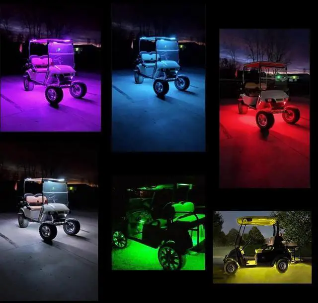 Alt view image 7 of 7 - Led Lights for Golf Cart, Multi-Color Underbody Lights Waterproof Neon Accent Lighting Kit for 12V-60V EZGO Yamaha Club Car etc, Sound Active, Music Sync, Voltage Reducer Included, 16.4FT