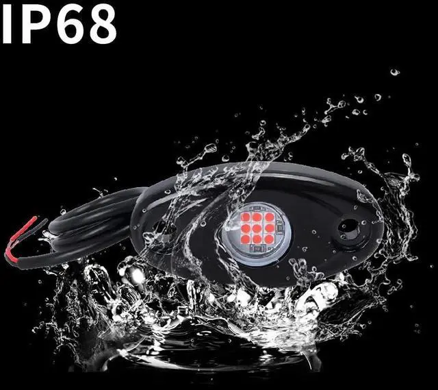 Alt view image 6 of 7 - LED Rock Lights 4 Pods Red LED Underglow Light Kit Waterproof IP68 for Car Truck ATV SUV Boat Underbody Glow Trail Rig Lamp