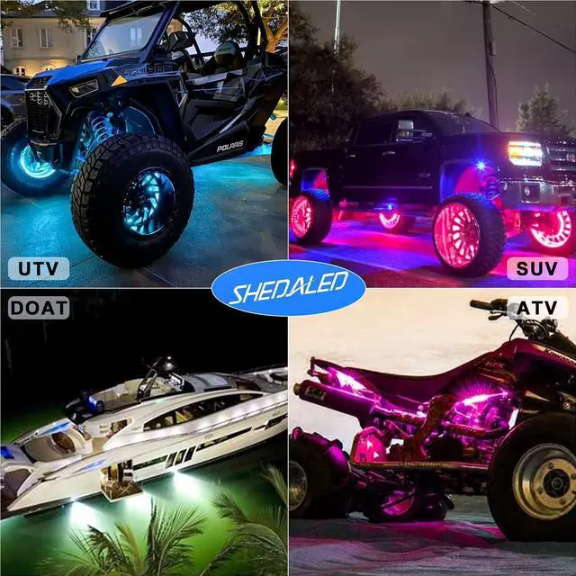 Alt view image 5 of 7 - Rock Lights for Trucks, 8 Pods Underglow RGB Neon Lights with App Control, Music Mode, High Bright Waterproof IP68 Wheel Well Light, Rock Light Kit for Cars, Trucks Accessorie