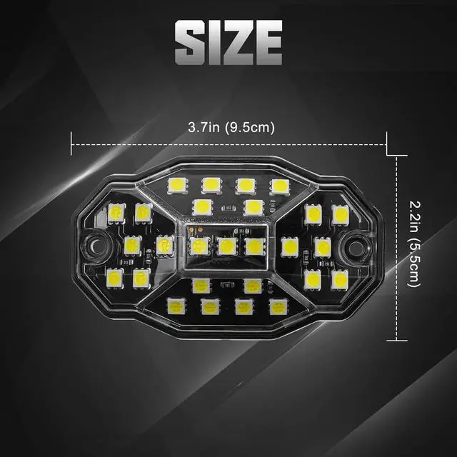 Alt view image 4 of 5 - Winunite 8 Pods Quick Connect White Rock Lights, 27 Full Beam Angle Chips, 4M Extension Wires Each Light, 6000K Pure White, Waterproof Rock Lights for Trucks Trailer Cars SUV ATV UTV Boats