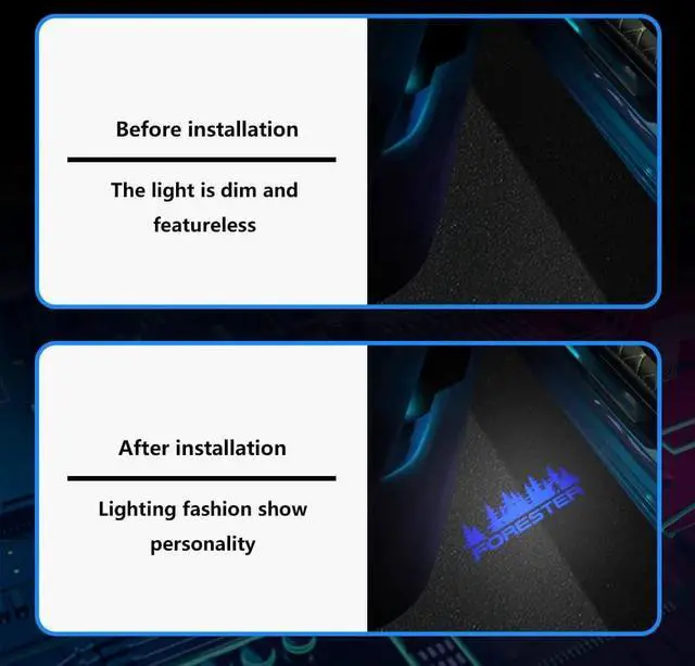 Alt view image 6 of 6 - 2 Pcs Non-Fading LED Car Door Logo Lights Courtesy Projector Laser Welcome Light Ghost Shadow Forester Accessories Puddle Lamp Compatible With Forester (Blue)
