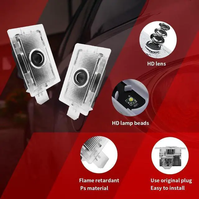 Alt view image 3 of 4 - uuakarin 2PCS Car Door Logo Projector Lights Compatible with 300 300C 300S 2005- Present LED Ghost Shadow Light Laser Puddle Lamp Accessories (Miami)