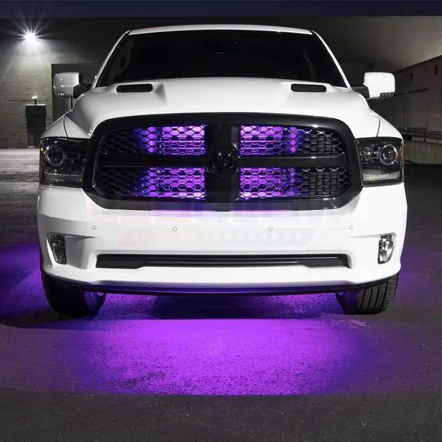 Alt view image 4 of 7 - LEDGlow 6pc Purple Flexible Truck Slimline LED Underbody Underglow Accent Neon Lighting Kit - 4 Unique Patterns - Water Resistant, Low Profile Tubes - Includes Control Box & Remote