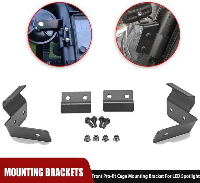 Alt view image 3 of 5 - Wsays Front Side Pillar Light Mount Pro-fit Cage Fit for Polaris Ranger