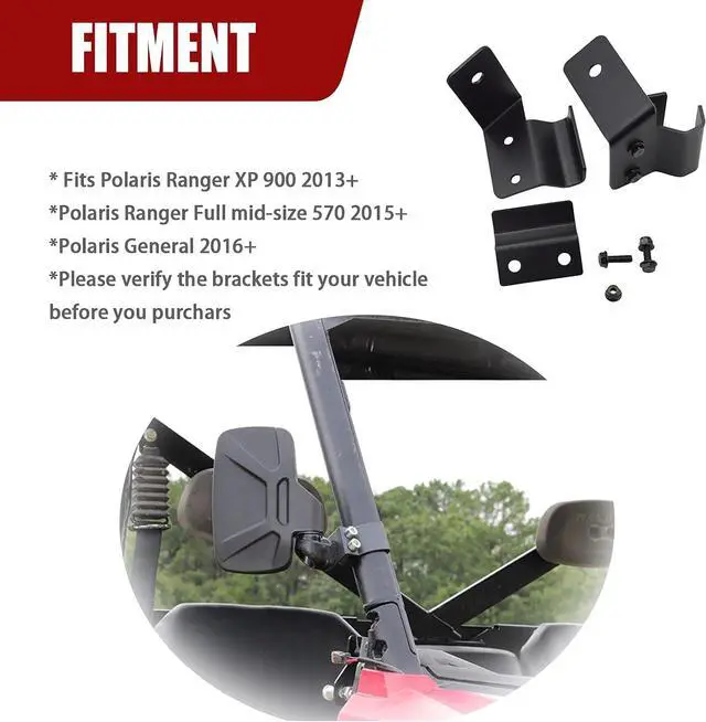 Alt view image 4 of 5 - Wsays Front Side Pillar Light Mount Pro-fit Cage Fit for Polaris Ranger