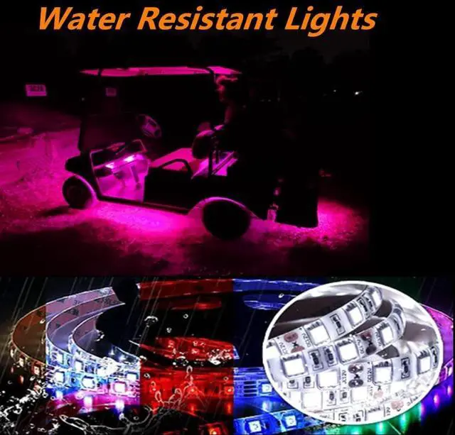 Alt view image 6 of 7 - Led Lights for Golf Cart, Multi-Color Underbody Lights Waterproof Neon Accent Lighting Kit for 12V-60V EZGO Yamaha Club Car etc, Sound Active, Music Sync, Voltage Reducer Included, 16.4FT