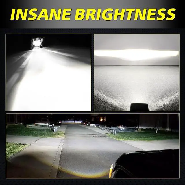 Alt view image 4 of 7 - 3" SAE LED Fog Lights Street Legal DOT Approved Square LED Cubes Cut-off Beam Fog Pods Lights 2pcs for Trucks Pickup SUV Car Wrangler Toyota Nissan Ram