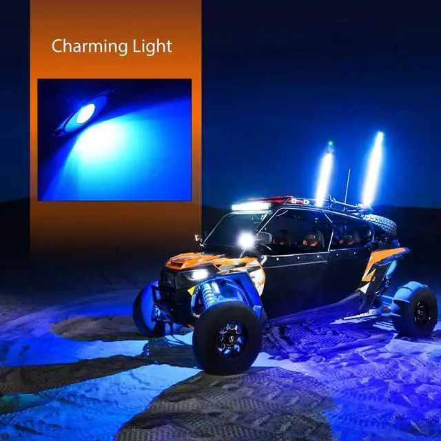 Alt view image 7 of 7 - Nilight LED Rock Light 4PCS Underglow Wheel Well Pods Waterproof Exterior Underbody Roof Rack Side Lamps for Car Truck Pickups ATV UTV SUV Motorcycle Boat, Blue Color