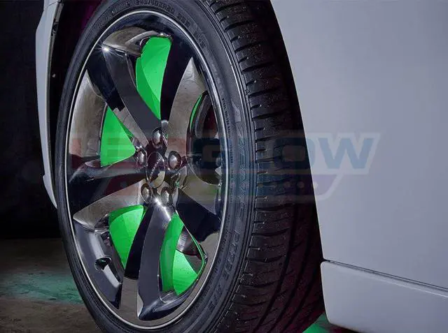 Alt view image 5 of 7 - LEDGlow 4pc Green LED Wheel Well Fender Accent Neon Lighting Kit for Cars & Trucks - 6 Patterns - Music Mode - 24" Water Resistant Flexible Tubes - Includes Control Box & Wireless Remote