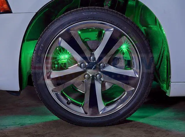 Alt view image 6 of 7 - LEDGlow 4pc Green LED Wheel Well Fender Accent Neon Lighting Kit for Cars & Trucks - 6 Patterns - Music Mode - 24" Water Resistant Flexible Tubes - Includes Control Box & Wireless Remote
