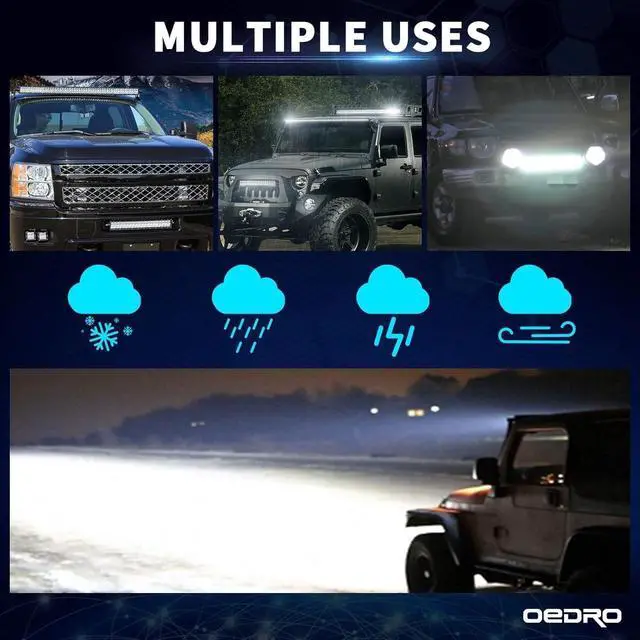 Alt view image 6 of 7 - OEDRO 22 Inch LED Light Bar Spot Flood Combo Quad-Rows Led Lights Work Lights IP68 Grade Off Road Light 12V 24V Fit for Pickup SUV 4WD 4X4 ATV UTE Truck Tractor
