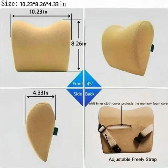 Alt view image 5 of 7 - Car Neck Pillow - Memory Foam Cervical Relief Cushion, Headrest Support for Pain, Black
