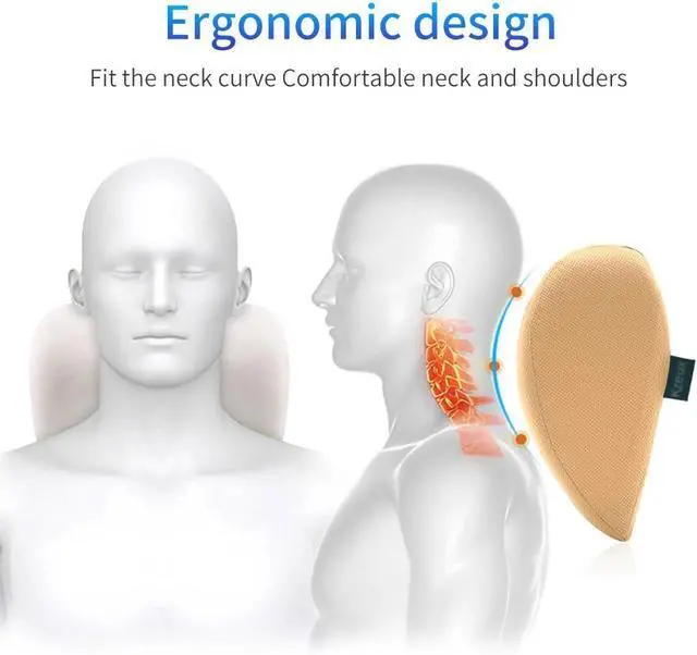 Alt view image 2 of 7 - Car Neck Pillow - Memory Foam Cervical Relief Cushion, Headrest Support for Pain, Black