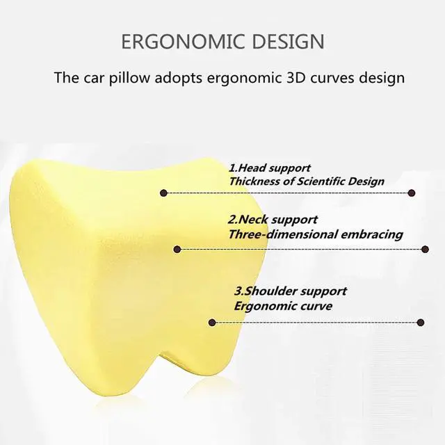 Alt view image 6 of 7 - Car Seat Neck Pillow, Headrest Cushion Relieve Neck Pain for & Muscle Tension,100% Memory Foam Neck Support Head Pillow for Ergonomic Design