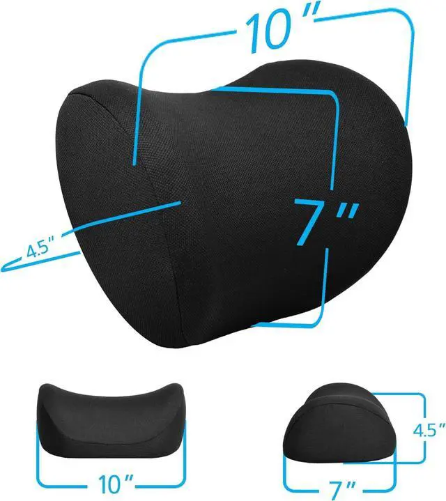 Alt view image 2 of 7 - 2 Pack Car Neck Pillow, 100% Memory Foam Car Headrest Pillow for Neck Support, Breathable Removable Cover & Adjustable Strap, Ergonomic Design for Driving Comfort, Neck Pain Relief, Travel