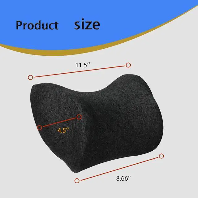 Alt view image 3 of 6 - Car Neck Pillow for Driving Gaming Chair Neck Pillow with Adjustable Strap and Removable Cover, Memory Foam Headrest Pillow for Chairs, Ergonomic Design, 2 Pack