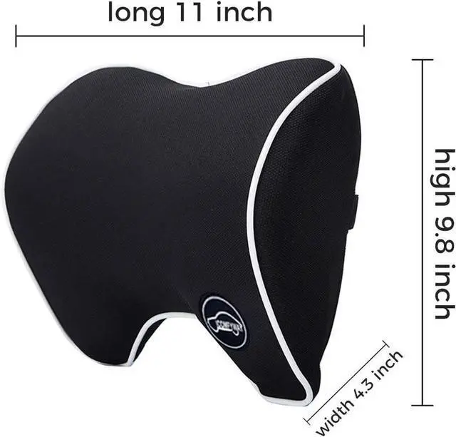 Alt view image 4 of 6 - Car Neck Support Pillow for Neck Pain Relief When Driving,Headrest Pillow for Car Seat with Soft Memory Foam  Black