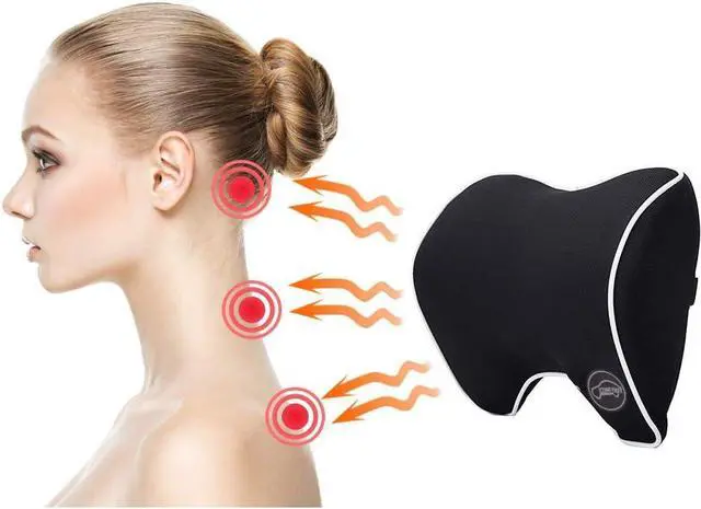 Alt view image 3 of 6 - Car Neck Support Pillow for Neck Pain Relief When Driving,Headrest Pillow for Car Seat with Soft Memory Foam  Black