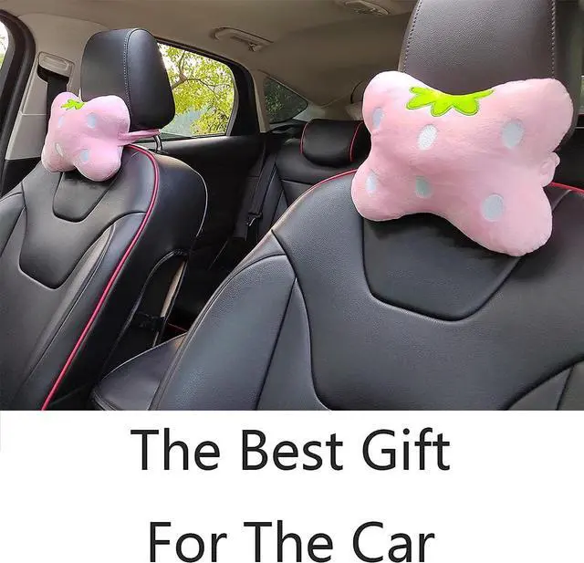 Alt view image 4 of 7 - Sexysamba Car Headrest Pillow,Cartoon Neck Pillow for Car,Comfortable Soft Seat Pillow for Driving,Head Rest Cushion,Cute Neck Pillow for Travelling and Home 2Pcs (Pink)