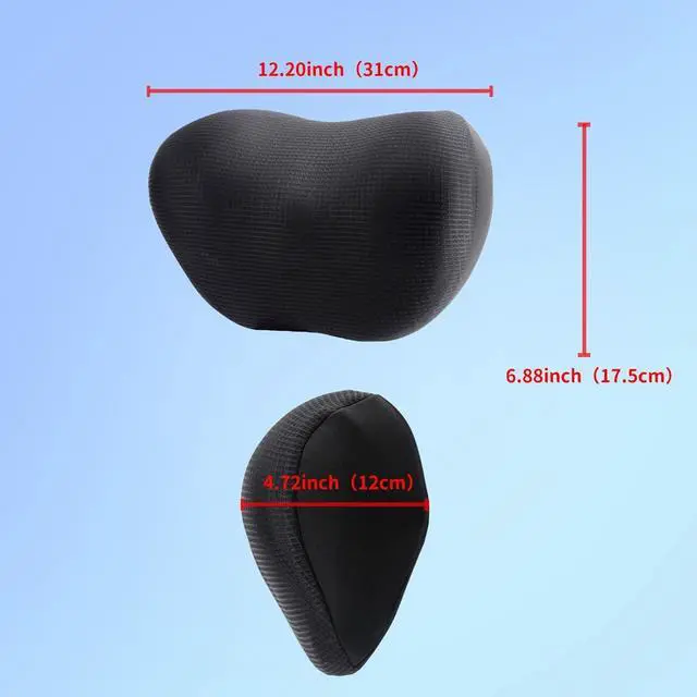 Alt view image 2 of 7 - 2 Pack Car Headrest Pillow, Comfy Head Rest Pillow for Car, 100% Memory Foam Car Neck Pillow for Driving - Universal Fit Travel Car Pillow for Pain Relief While Driving(Comes with 2 Eye Masks)