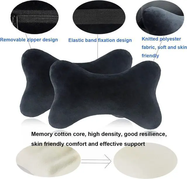 Alt view image 4 of 7 - Car Headrest Pillow (2 Pieces),Car Memory Foam Neck Pillow, Neck Support Pillow for Car Seat for Car, Travel, Home & Office,Relieve Fatigue, Comfort & Breathability