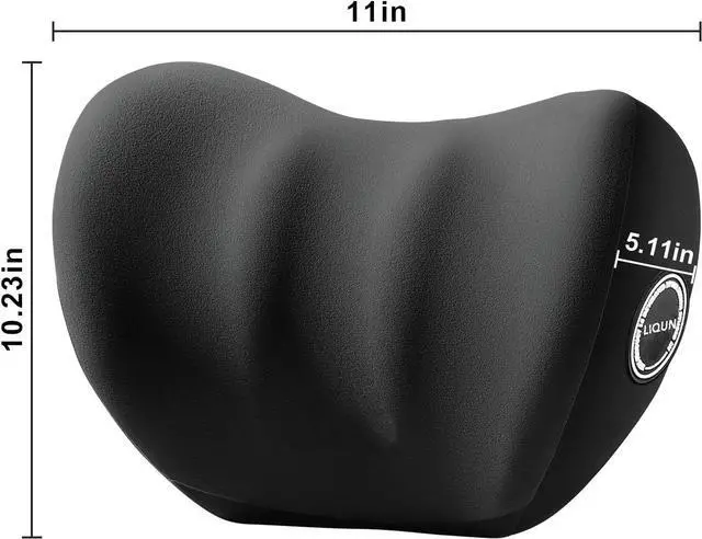 Alt view image 2 of 7 - LIQUN Memory Foam Car Neck Pillow, Neck Support Pillow, Neck Support Pad Pain Relief, Adjustable Belt and Breathable Detachable, Suitable for Most Car Pillows Black