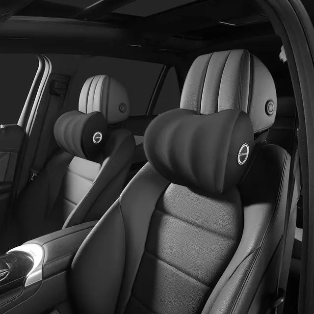 Alt view image 3 of 7 - LIQUN Memory Foam Car Neck Pillow, Neck Support Pillow, Neck Support Pad Pain Relief, Adjustable Belt and Breathable Detachable, Suitable for Most Car Pillows Black