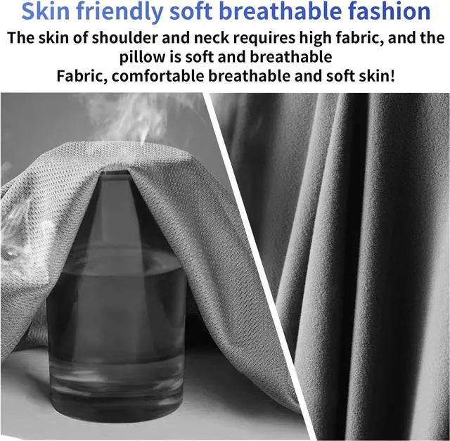 Alt view image 4 of 7 - LIQUN Memory Foam Car Neck Pillow, Neck Support Pillow, Neck Support Pad Pain Relief, Adjustable Belt and Breathable Detachable, Suitable for Most Car Pillows Black