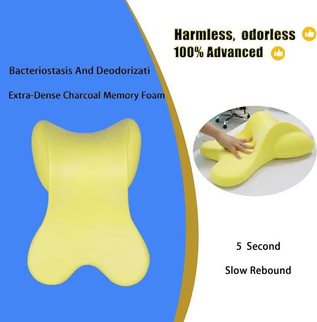 Alt view image 3 of 6 - Car Neck Pillow for Driving Gaming Chair Headrest Pillow Office Chair Neck Pillow Ergonomic Design Double Straps Design Suitable for Different Heights