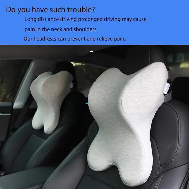 Alt view image 6 of 6 - Car Neck Pillow for Driving Gaming Chair Headrest Pillow Office Chair Neck Pillow Ergonomic Design Double Straps Design Suitable for Different Heights