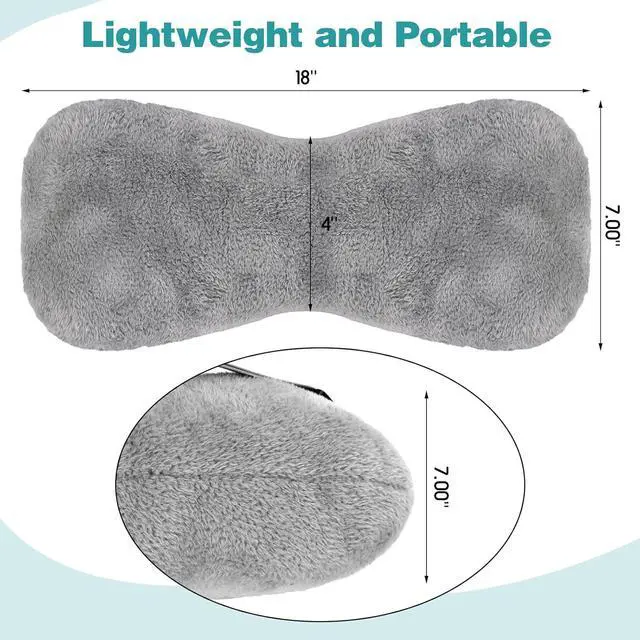 Alt view image 2 of 6 - 1 Pc Neck Pillow for Recliner Headrest Pillow Bone Shaped Chair Plush with Adjustable Strap Neck Support and Pain Relief Curve Head Cushion for Car Travel Airplane (Grey)