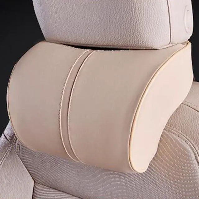 Main image of Car Seat Neck Support Pillow,PU Soft Leather + Memory Foam,Head Support Pillow Cushion Pad for Driving Headrest Relax,with Adjustable Strap