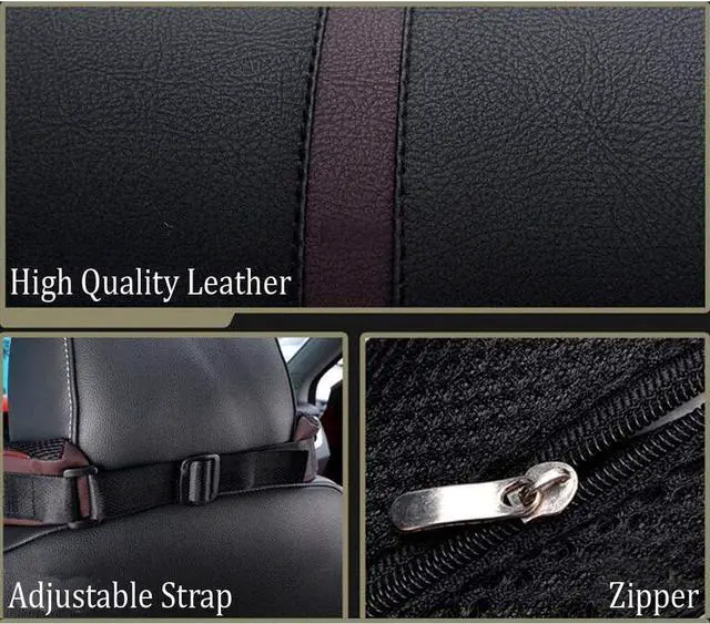 Alt view image 6 of 6 - Car Seat Neck Support Pillow,PU Soft Leather + Memory Foam,Head Support Pillow Cushion Pad for Driving Headrest Relax,with Adjustable Strap