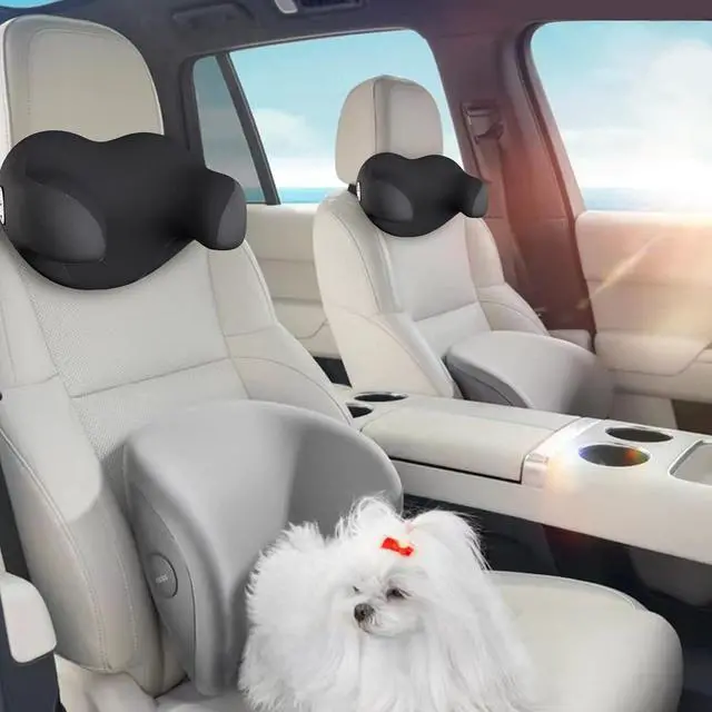 Alt view image 6 of 7 - SPRFUFLY U-Shaped Car Headrest Pillow for Sleeping, 100% Memory Foam Car Pillow with Breathable Removable Cover, Ergonomic Design - Ideal Car Companion for Naps & Neck Pain Relief (Black, 1PC)