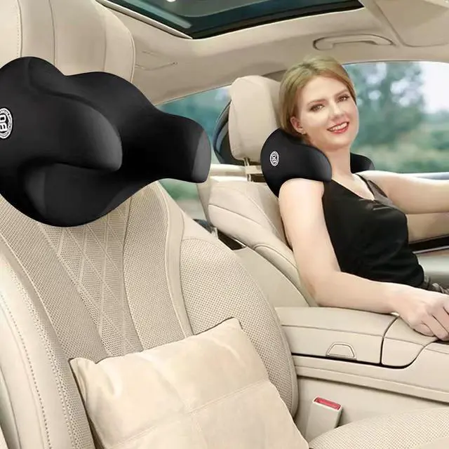 Alt view image 7 of 7 - SPRFUFLY U-Shaped Car Headrest Pillow for Sleeping, 100% Memory Foam Car Pillow with Breathable Removable Cover, Ergonomic Design - Ideal Car Companion for Naps & Neck Pain Relief (Black, 1PC)