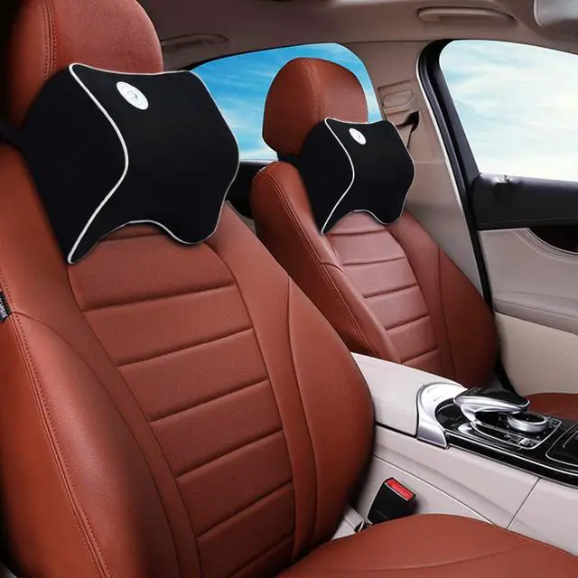 Alt view image 5 of 6 - 2 Pack Car Neck Pillow, Neck Pain Relief Pillow for car, 100% Soft Memory Foam, Neck Support Car Pillow for Cervical Pain Relief, Ergonomic Design, Adjustable Strap(Black)