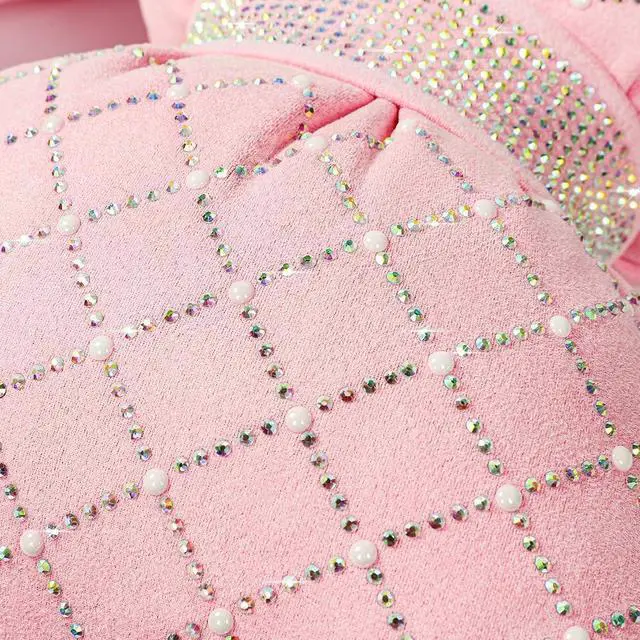 Alt view image 7 of 7 - Car Headrest Pillow Pink Sparkly Bling Rhinestone Accessories for Women Seat Neck Support Pillow for Travel Driver Chair Head Rest 2pcs